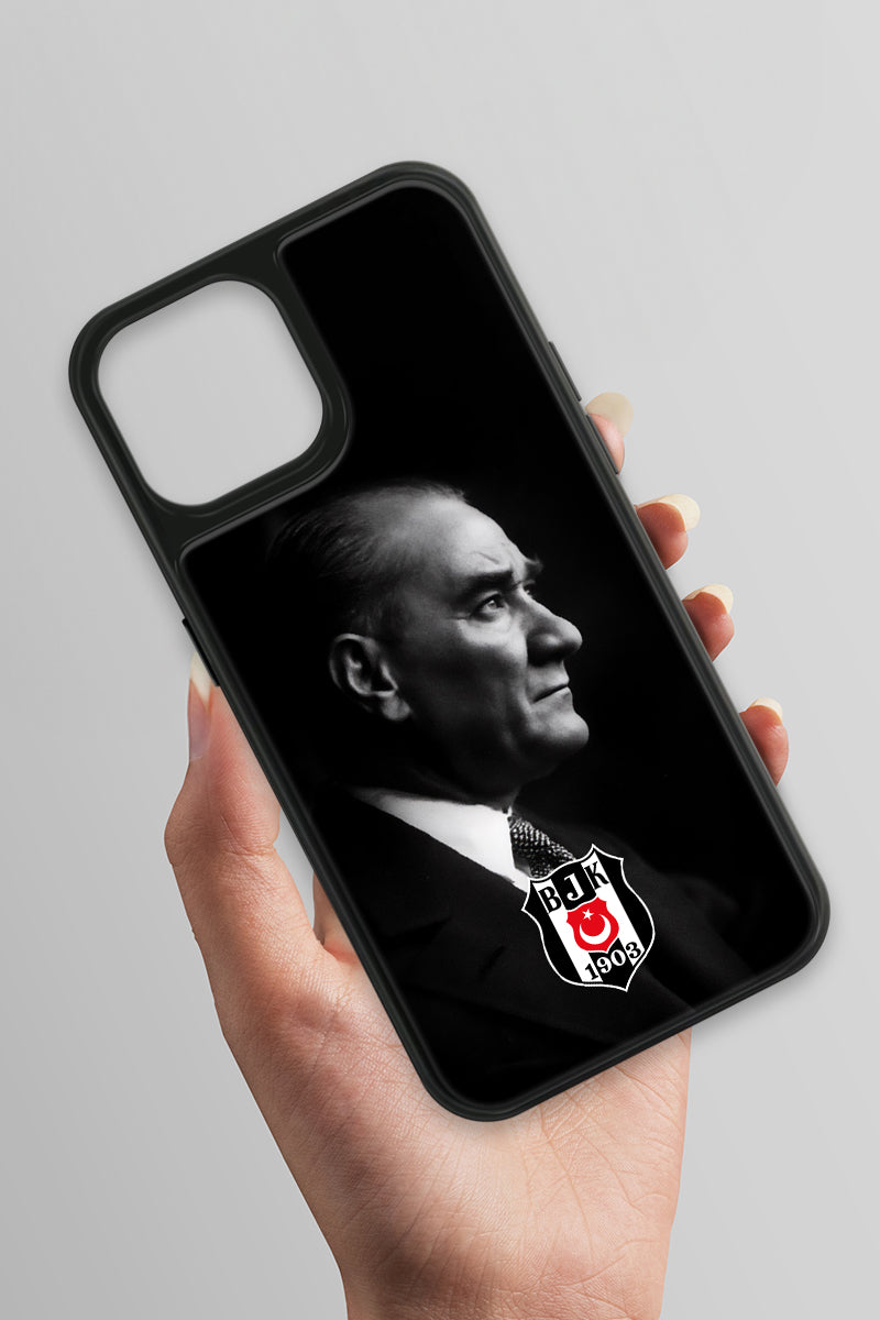 Beşiktaş Büyük Atatürk Cam Telefon Kılıfı