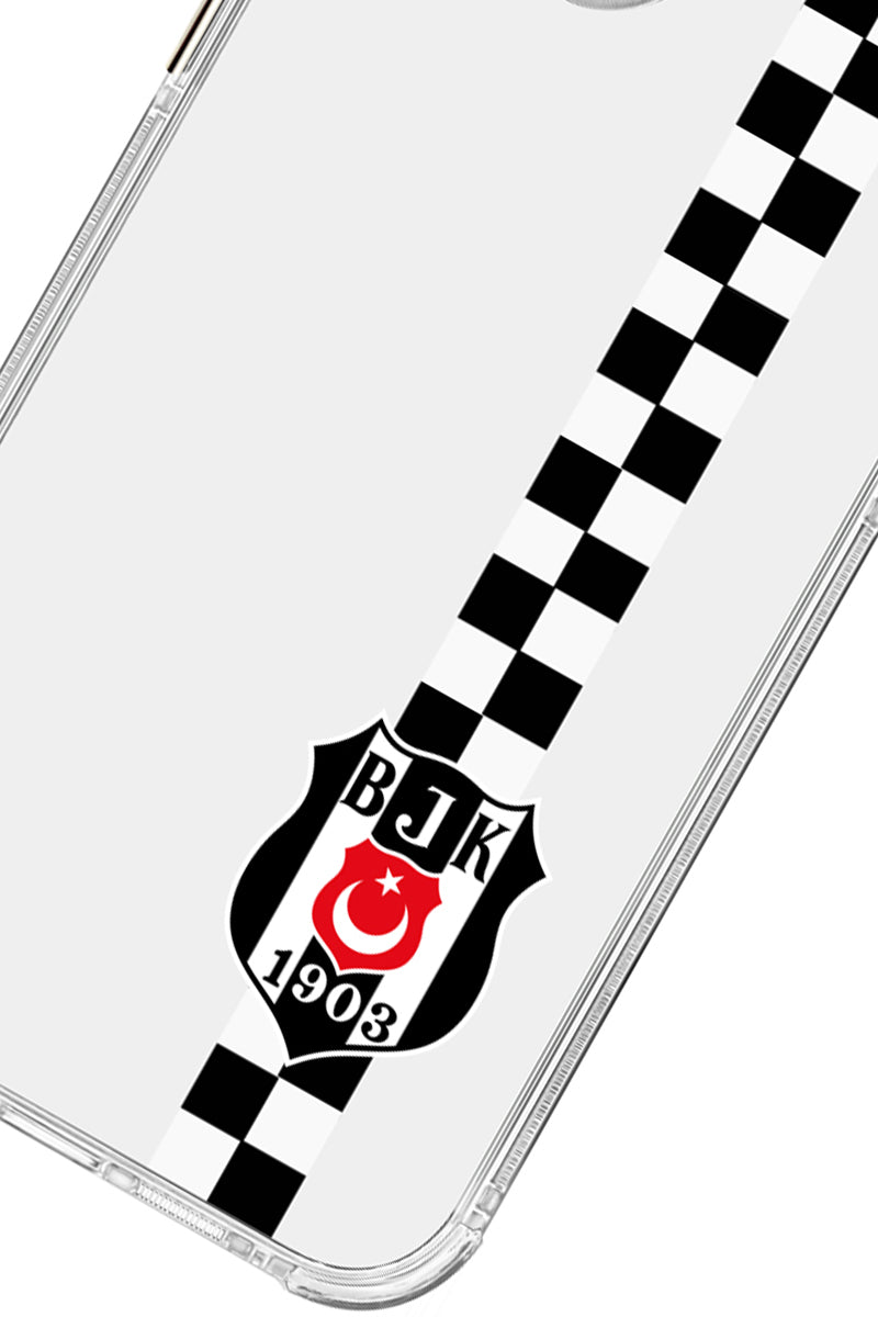 Beşiktaş Dama Şerit Arma Şeffaf Telefon Kılıfı