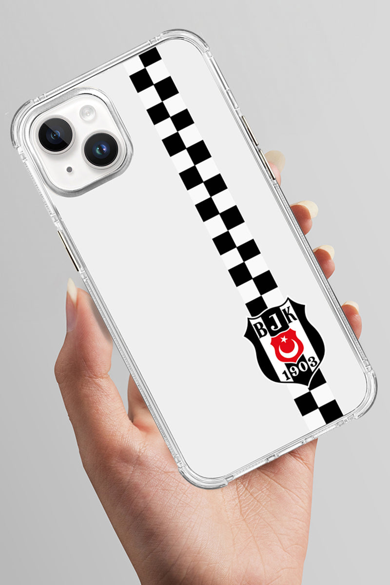 Beşiktaş Dama Şerit Arma Şeffaf Telefon Kılıfı