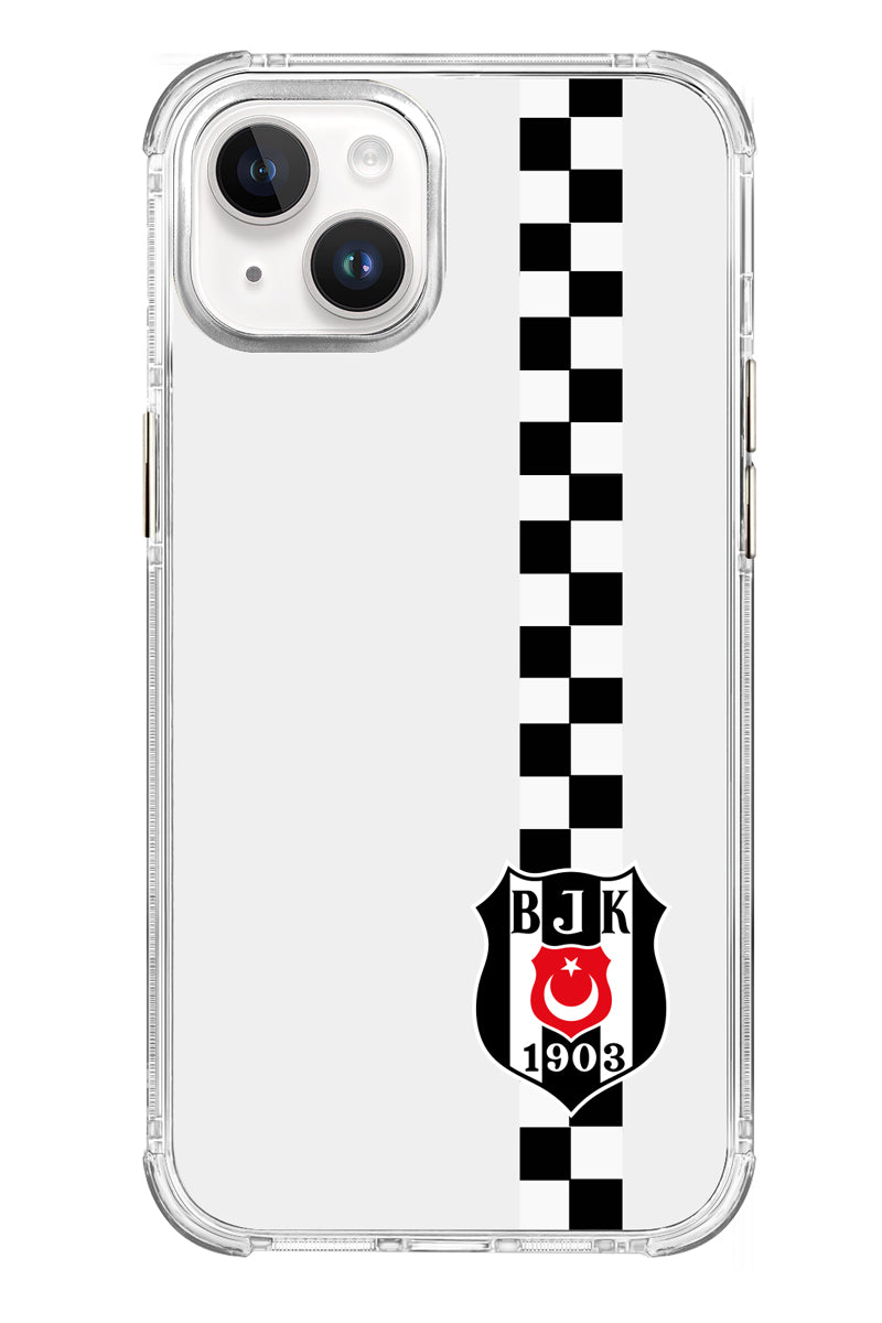Beşiktaş Dama Şerit Arma Şeffaf Telefon Kılıfı
