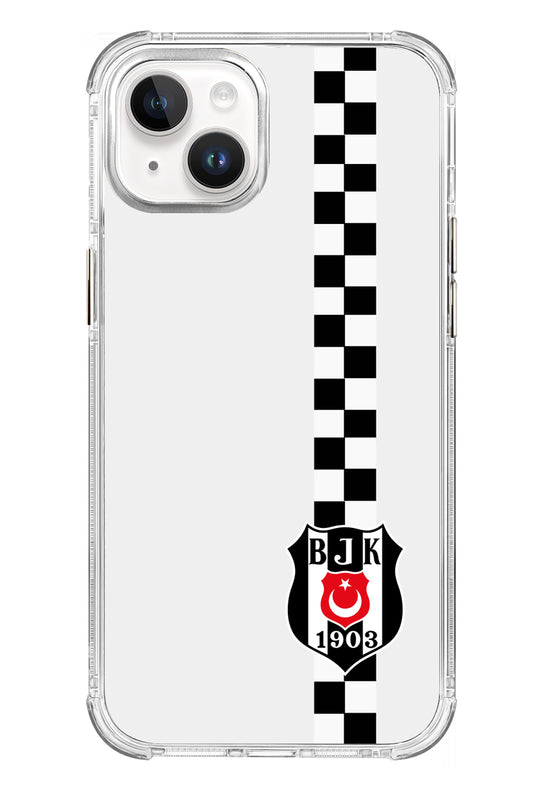 Beşiktaş Dama Şerit Arma Şeffaf Telefon Kılıfı