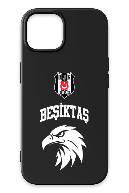 Beşiktaş Kolej Yazı Kartal Siyah Silikon Telefon Kılıfı