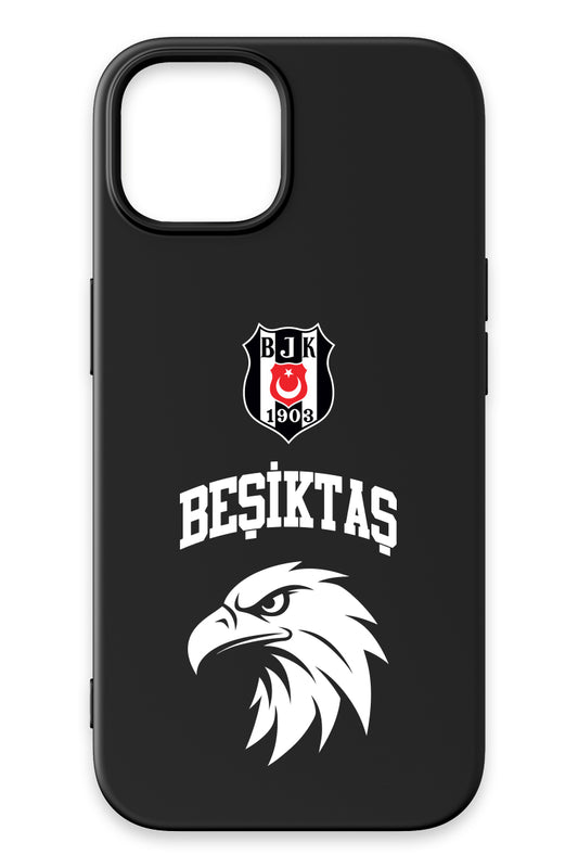 Beşiktaş Kolej Yazı Kartal Siyah Silikon Telefon Kılıfı