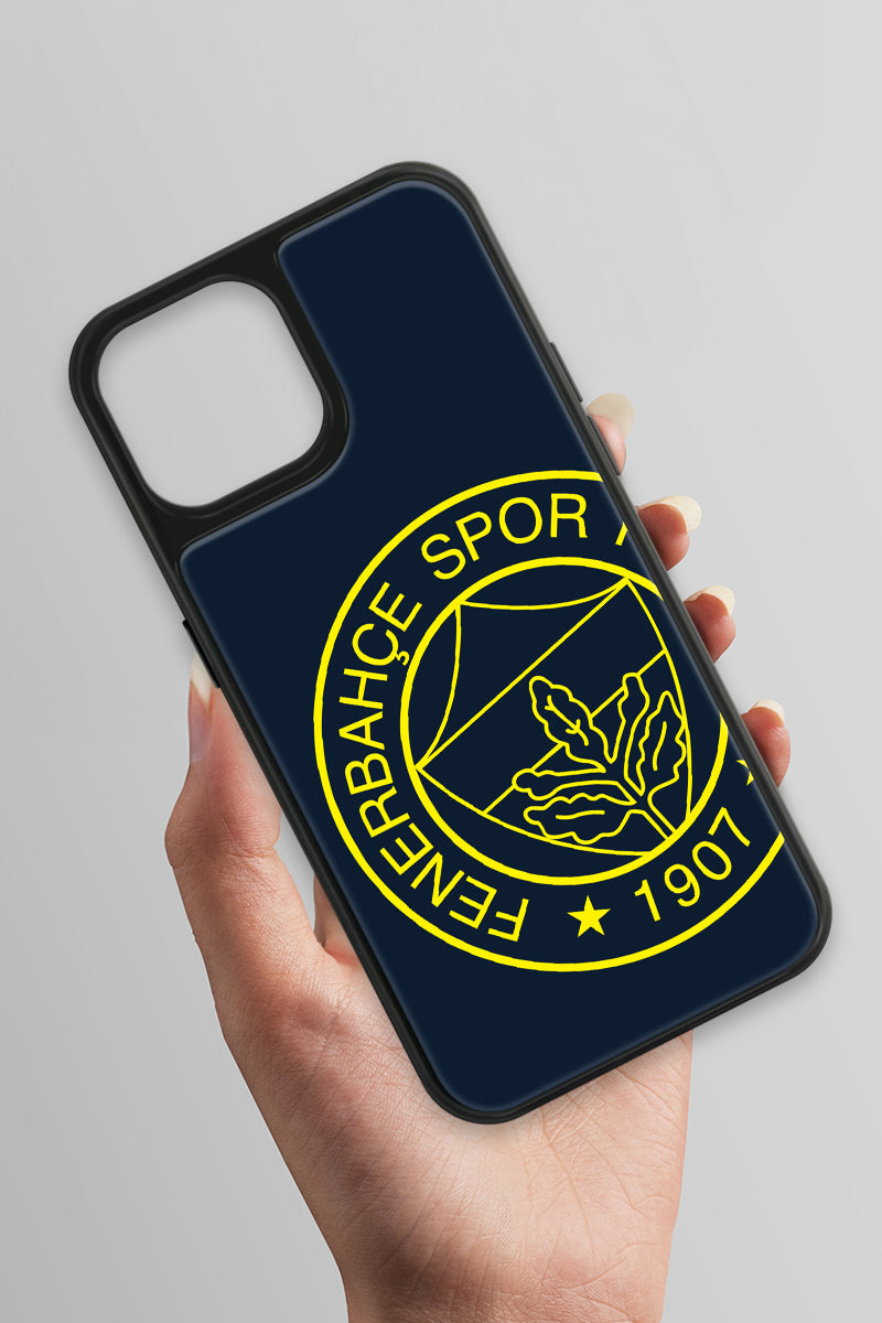 Fenerbahçe Büyük Sarı Arma Cam Telefon Kılıfı
