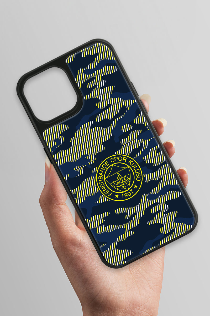 Fenerbahçe Dijital Kamuflaj Cam Telefon Kılıfı