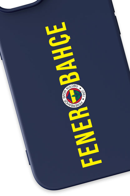 Fenerbahçe Dikey Yazı Lacivert Silikon Telefon Kılıfı