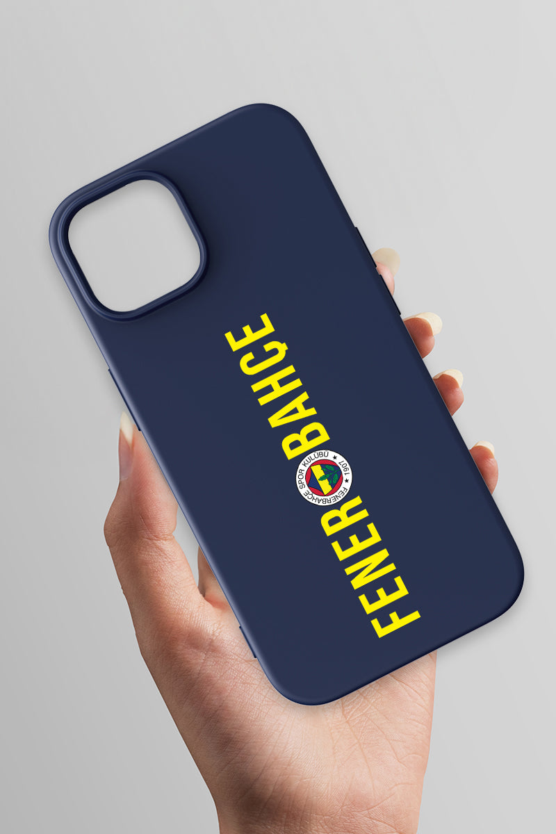 Fenerbahçe Dikey Yazı Lacivert Silikon Telefon Kılıfı