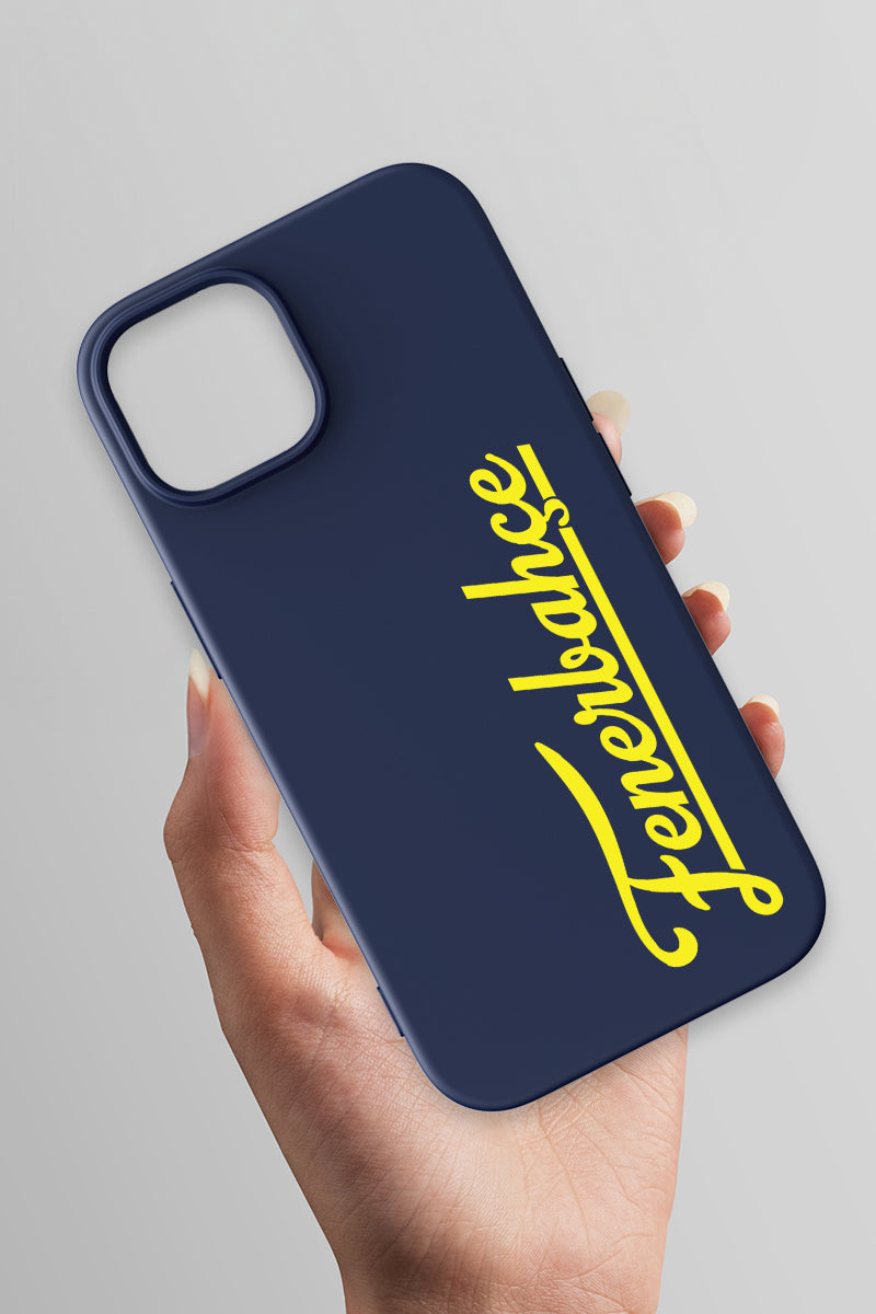 Fenerbahçe El Yazı Lacivert Silikon Telefon Kılıfı