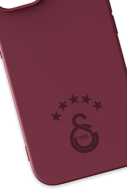 Galatasaray 5 Yıldız Bordo Silikon Telefon Kılıfı