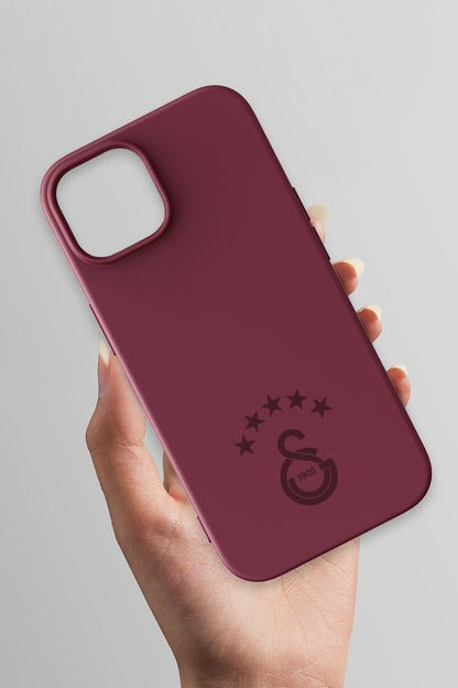 Galatasaray 5 Yıldız Bordo Silikon Telefon Kılıfı