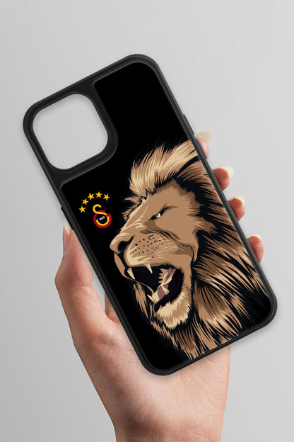 Galatasaray Aslan Gibi Kükre Cam Telefon Kılıfı