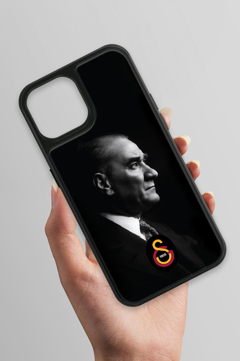 Galatasaray Büyük Atatürk Cam Telefon Kılıfı