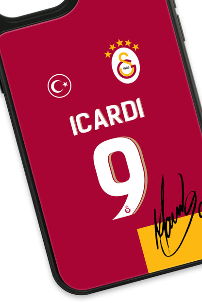 Galatasaray Mauro Icardi Parçalı Forma İmzalı Cam Telefon Kılıfı
