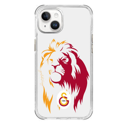 Galatasaray Sarıyla Kırmızı Aslan Şeffaf Telefon Kılıfı