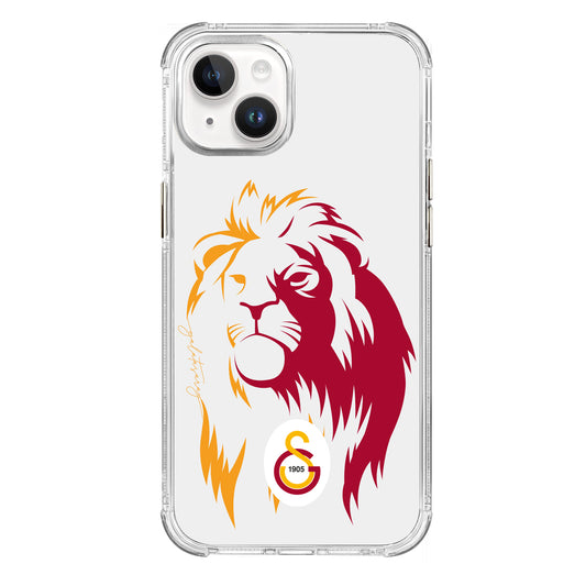 Galatasaray Sarıyla Kırmızı Aslan Şeffaf Telefon Kılıfı