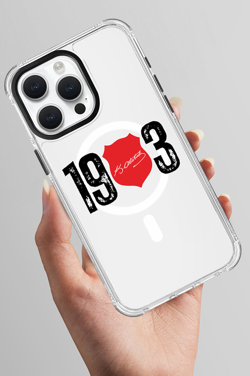 Beşiktaş ATA İmza 1903 Magsafe Şeffaf Telefon Kılıfı