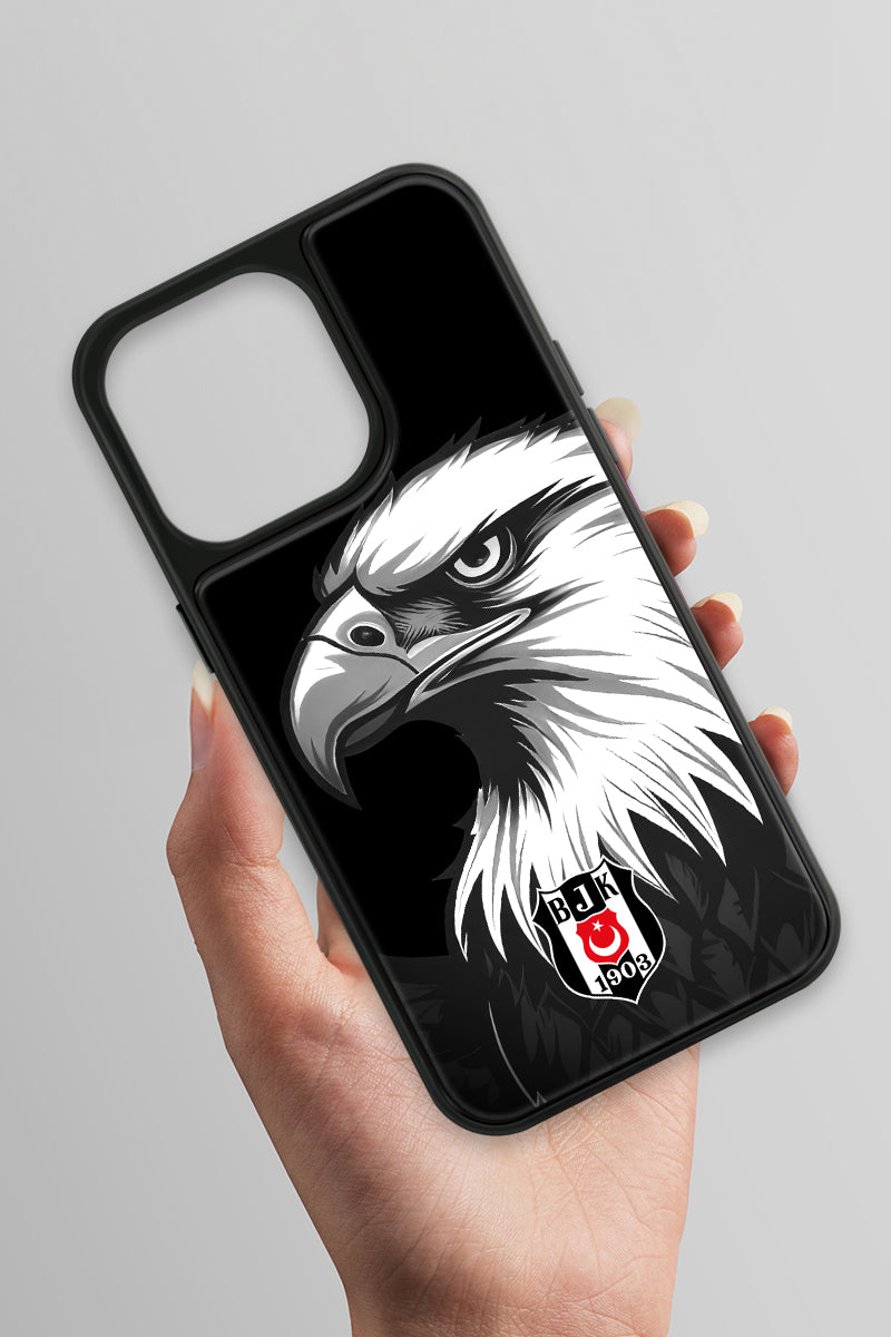 Beşiktaş Büyük Kartal Cam Telefon Kılıfı