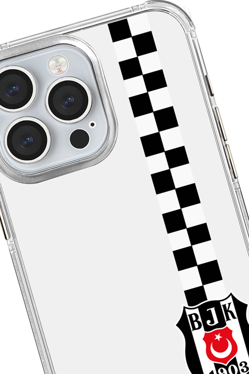 Beşiktaş Dama Şerit Arma Şeffaf Telefon Kılıfı