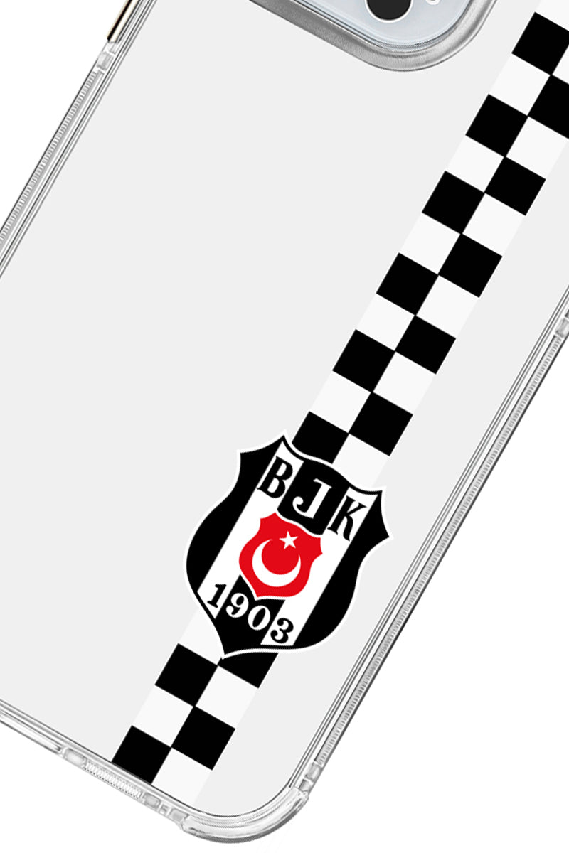 Beşiktaş Dama Şerit Arma Şeffaf Telefon Kılıfı