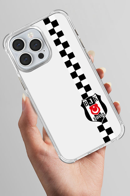 Beşiktaş Dama Şerit Arma Şeffaf Telefon Kılıfı