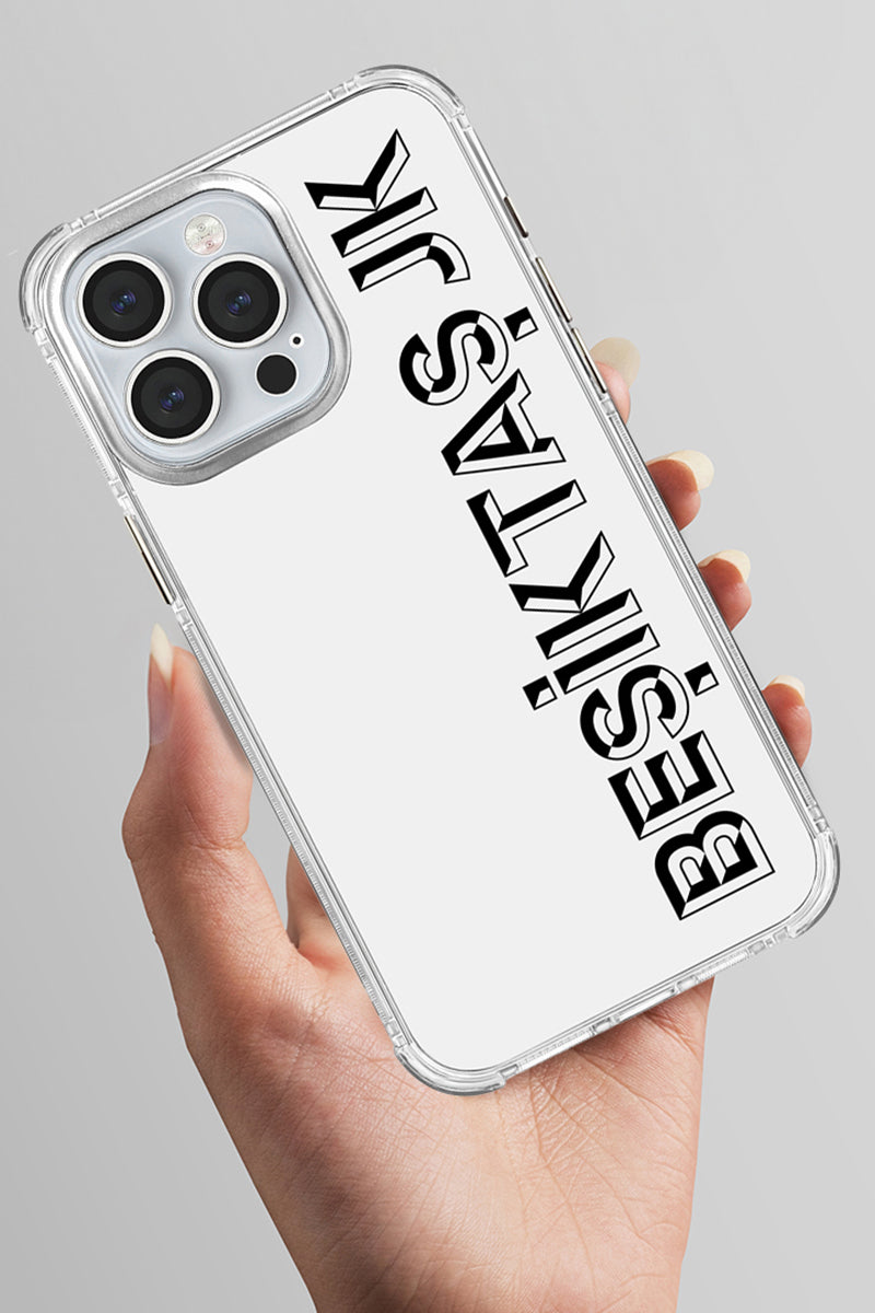 Beşiktaş JK Dikey Şeffaf Telefon Kılıfı