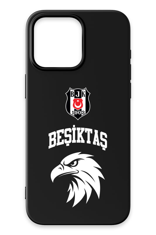 Beşiktaş Kolej Yazı Kartal Siyah Silikon Telefon Kılıfı