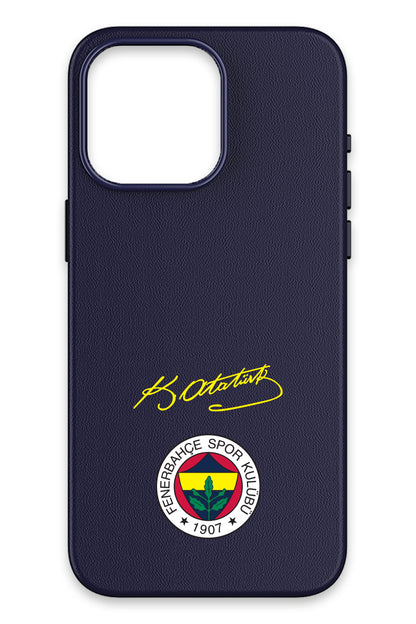 Fenerbahçe Arma Atatürk İmza Deri Magsafe Telefon Kılıfı