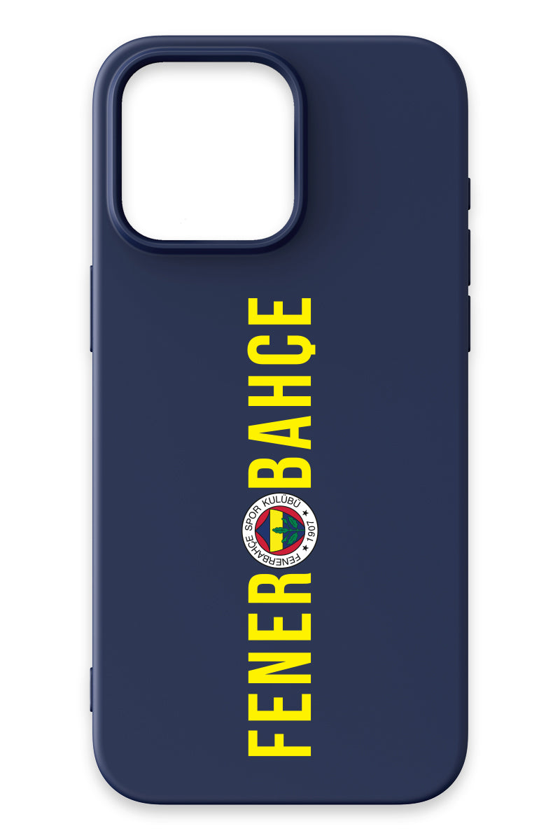 Fenerbahçe Dikey Yazı Lacivert Silikon Telefon Kılıfı
