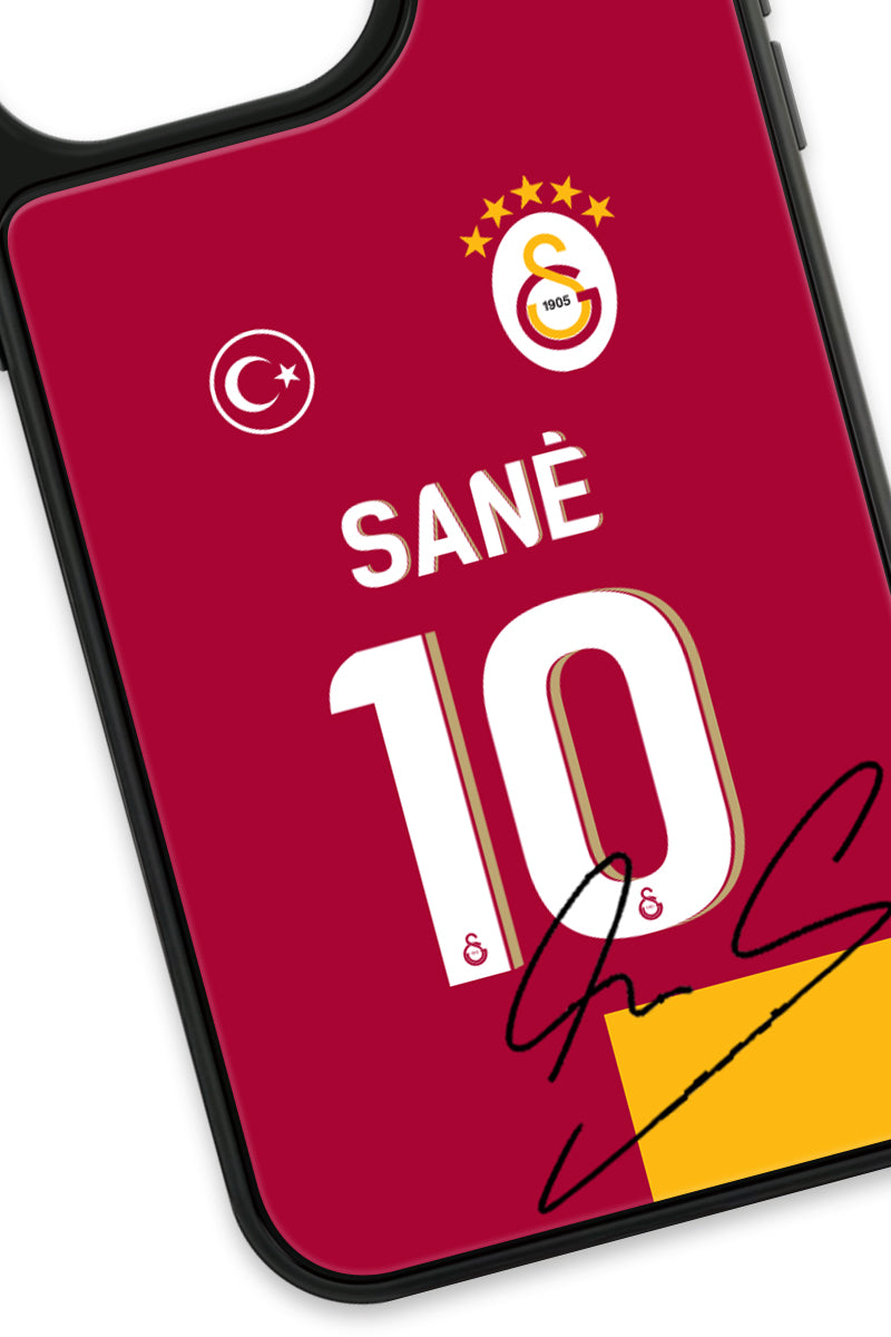 Galatasaray Leroy Sane Parçalı Forma İmzalı Cam Telefon Kılıfı