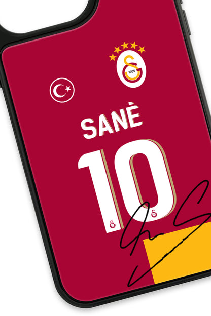 Galatasaray Leroy Sane Parçalı Forma İmzalı Cam Telefon Kılıfı
