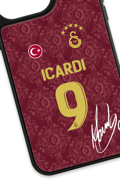 Galatasaray Mauro Icardi 3. Forma İmzalı Cam Telefon Kılıfı