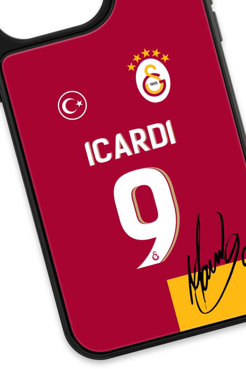 Galatasaray Mauro Icardi Parçalı Forma İmzalı Cam Telefon Kılıfı
