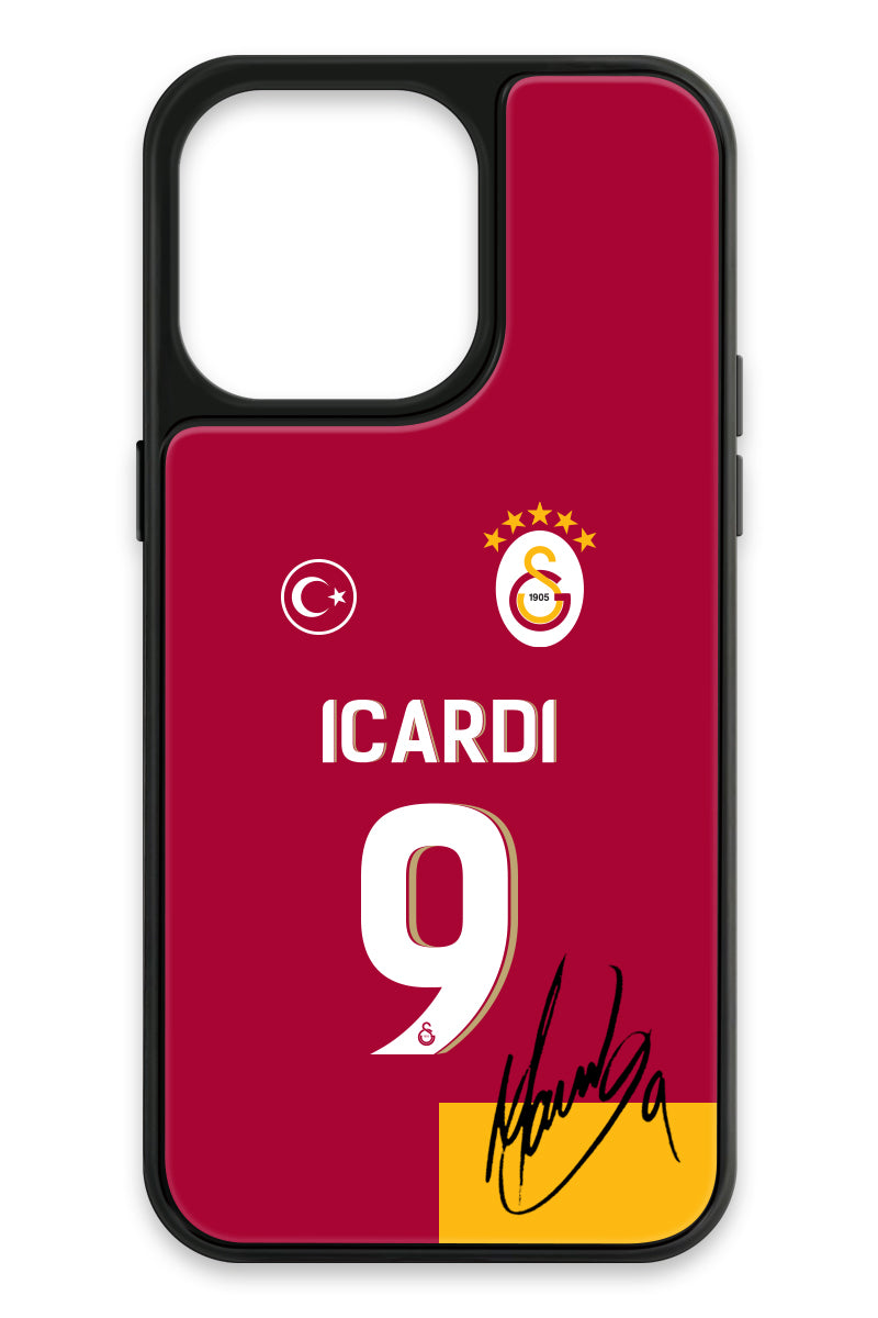 Galatasaray Mauro Icardi Parçalı Forma İmzalı Cam Telefon Kılıfı