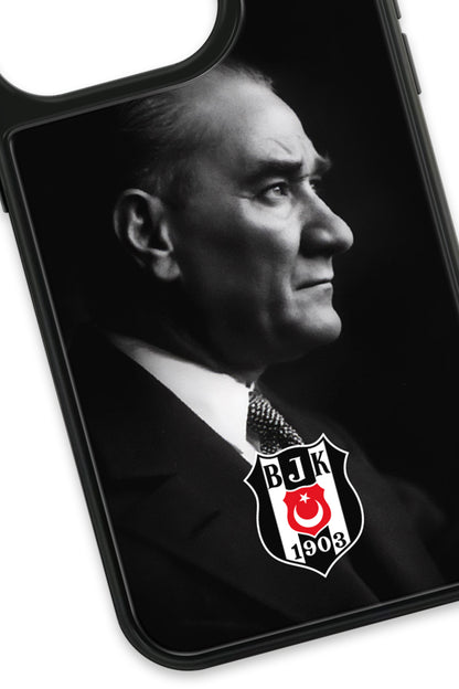 Beşiktaş Büyük Atatürk Cam Telefon Kılıfı