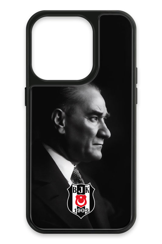 Beşiktaş Büyük Atatürk Cam Telefon Kılıfı