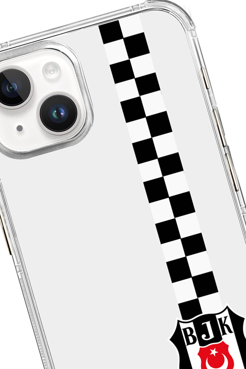 Beşiktaş Dama Şerit Arma Şeffaf Telefon Kılıfı
