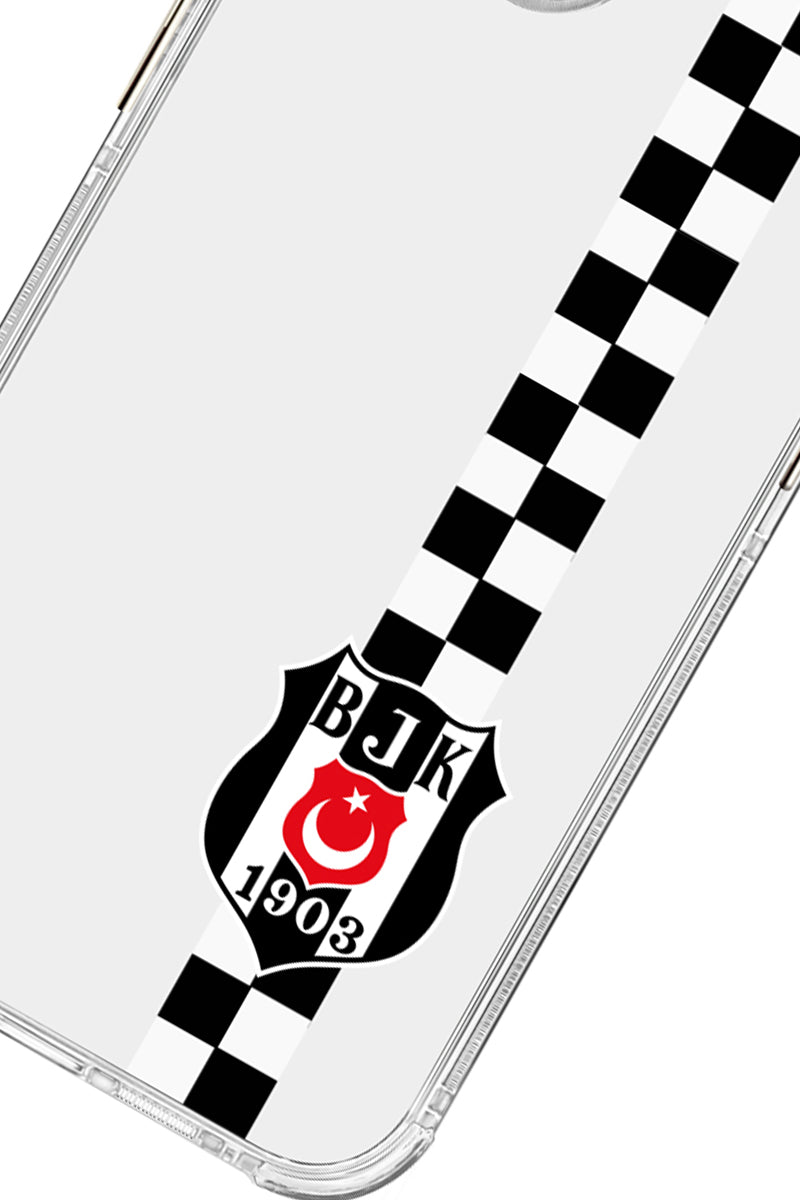 Beşiktaş Dama Şerit Arma Şeffaf Telefon Kılıfı