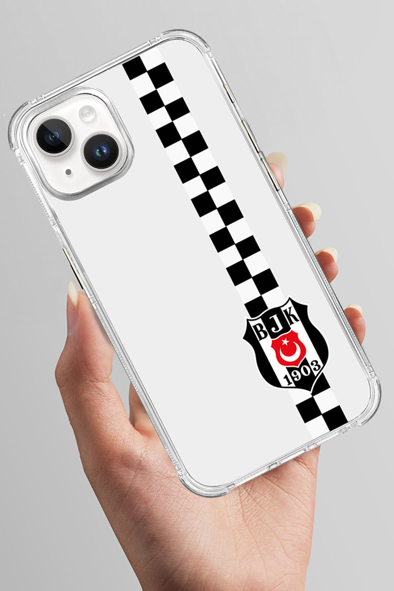 Beşiktaş Dama Şerit Arma Şeffaf Telefon Kılıfı