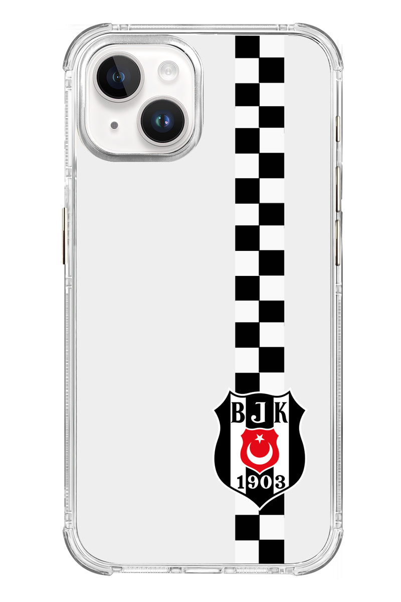 Beşiktaş Dama Şerit Arma Şeffaf Telefon Kılıfı