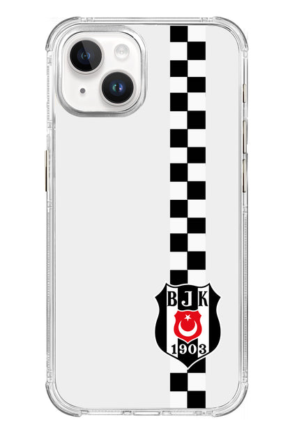 Beşiktaş Dama Şerit Arma Şeffaf Telefon Kılıfı