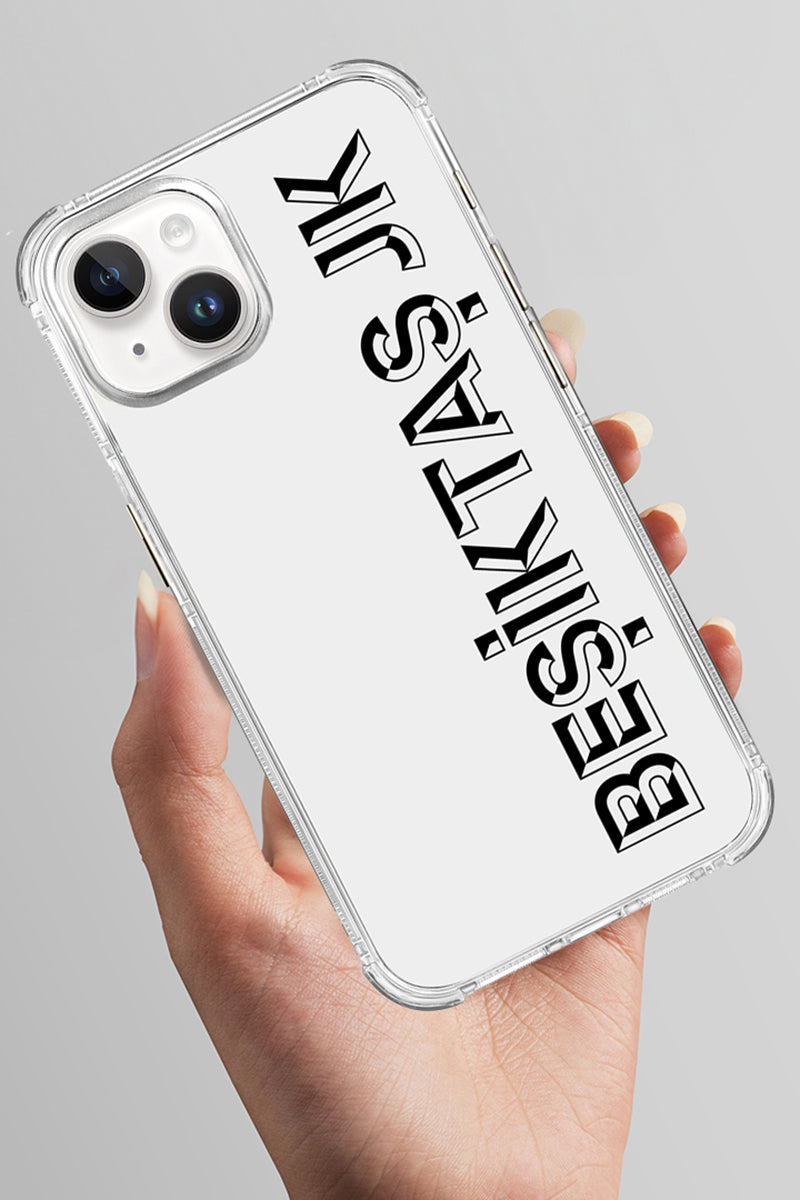 Beşiktaş JK Dikey Şeffaf Telefon Kılıfı