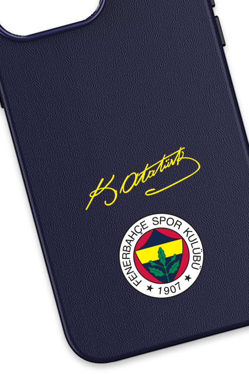 Fenerbahçe Arma Atatürk İmza Deri Magsafe Telefon Kılıfı