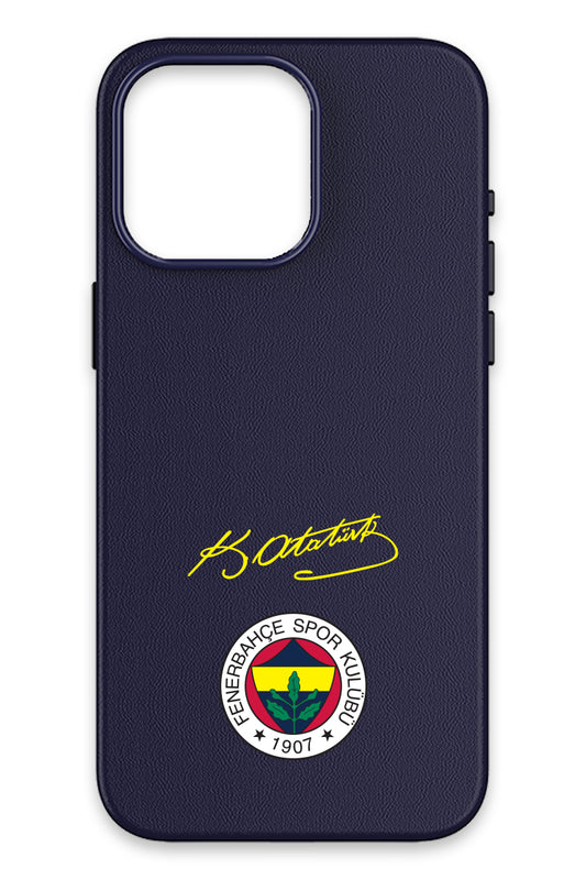 Fenerbahçe Arma Atatürk İmza Deri Magsafe Telefon Kılıfı