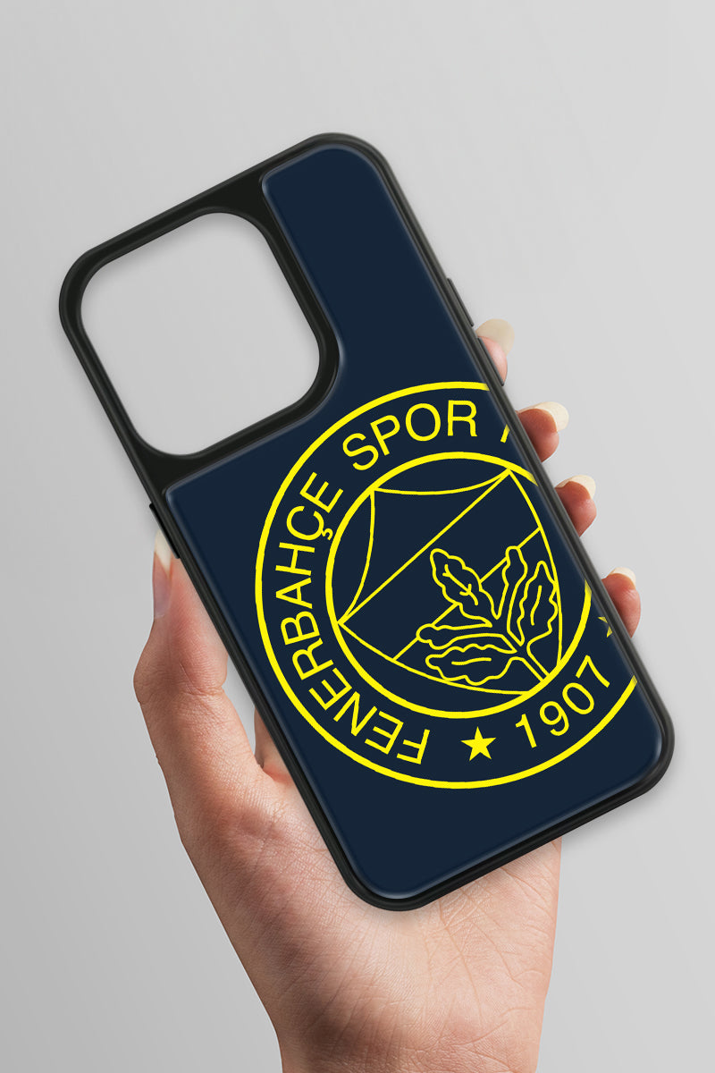 Fenerbahçe Büyük Sarı Arma Cam Telefon Kılıfı