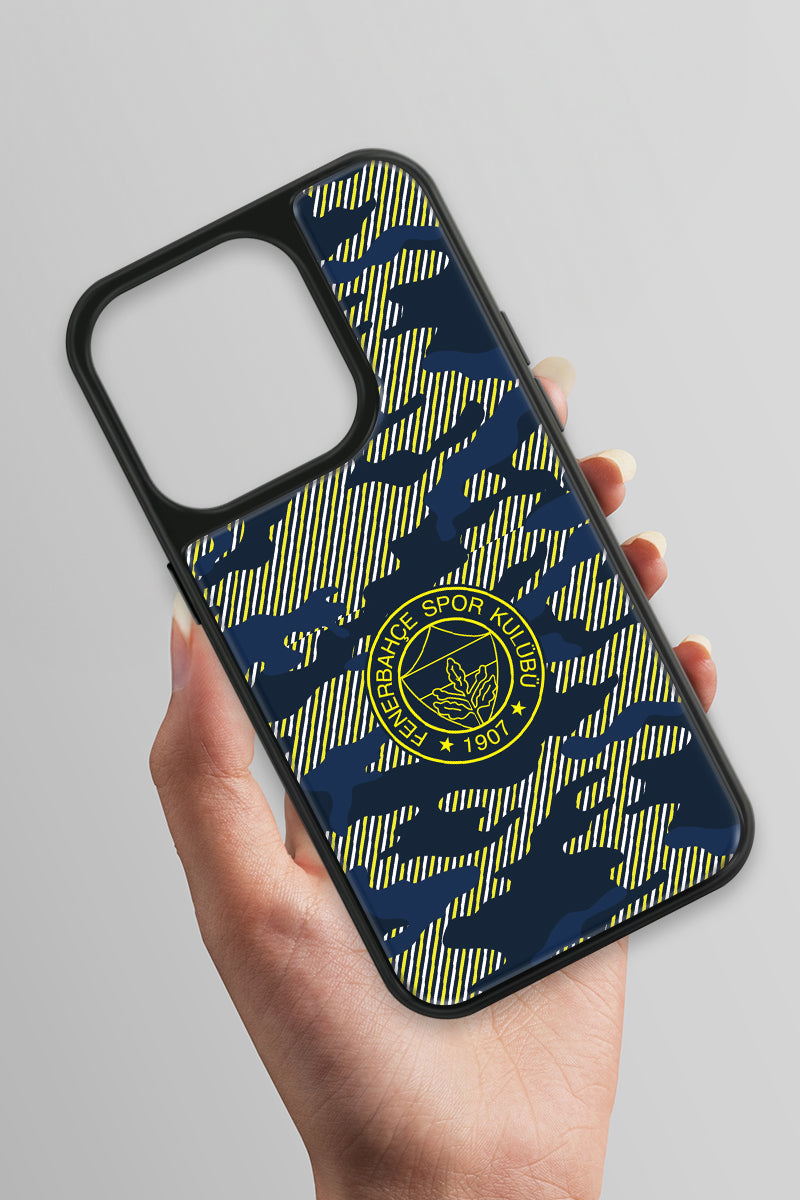 Fenerbahçe Dijital Kamuflaj Cam Telefon Kılıfı