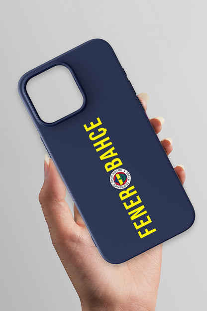 Fenerbahçe Dikey Yazı Lacivert Silikon Telefon Kılıfı