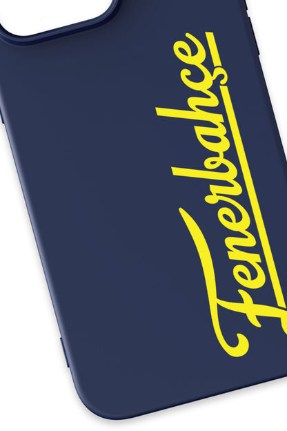 Fenerbahçe El Yazı Lacivert Silikon Telefon Kılıfı