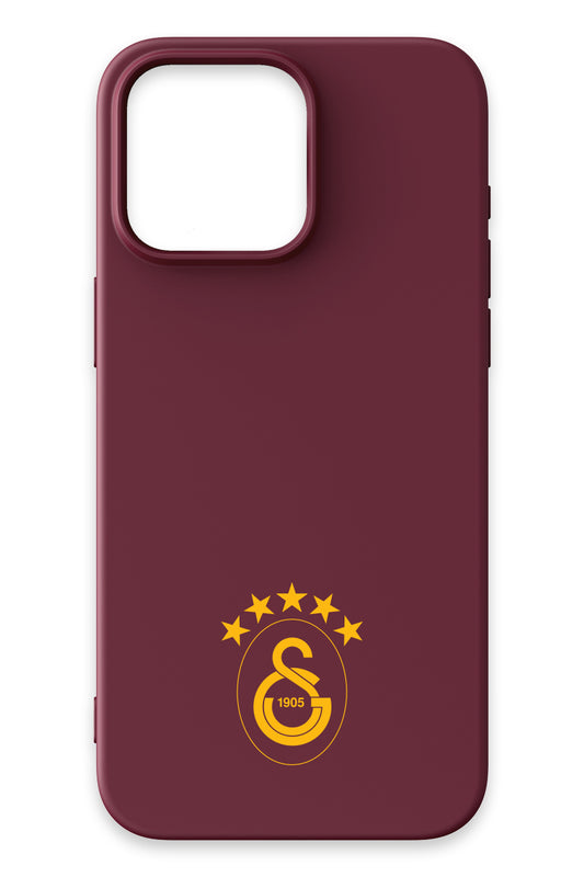 Galatasaray 5 Yıldız Sarı Arma Bordo Silikon Telefon Kılıfı