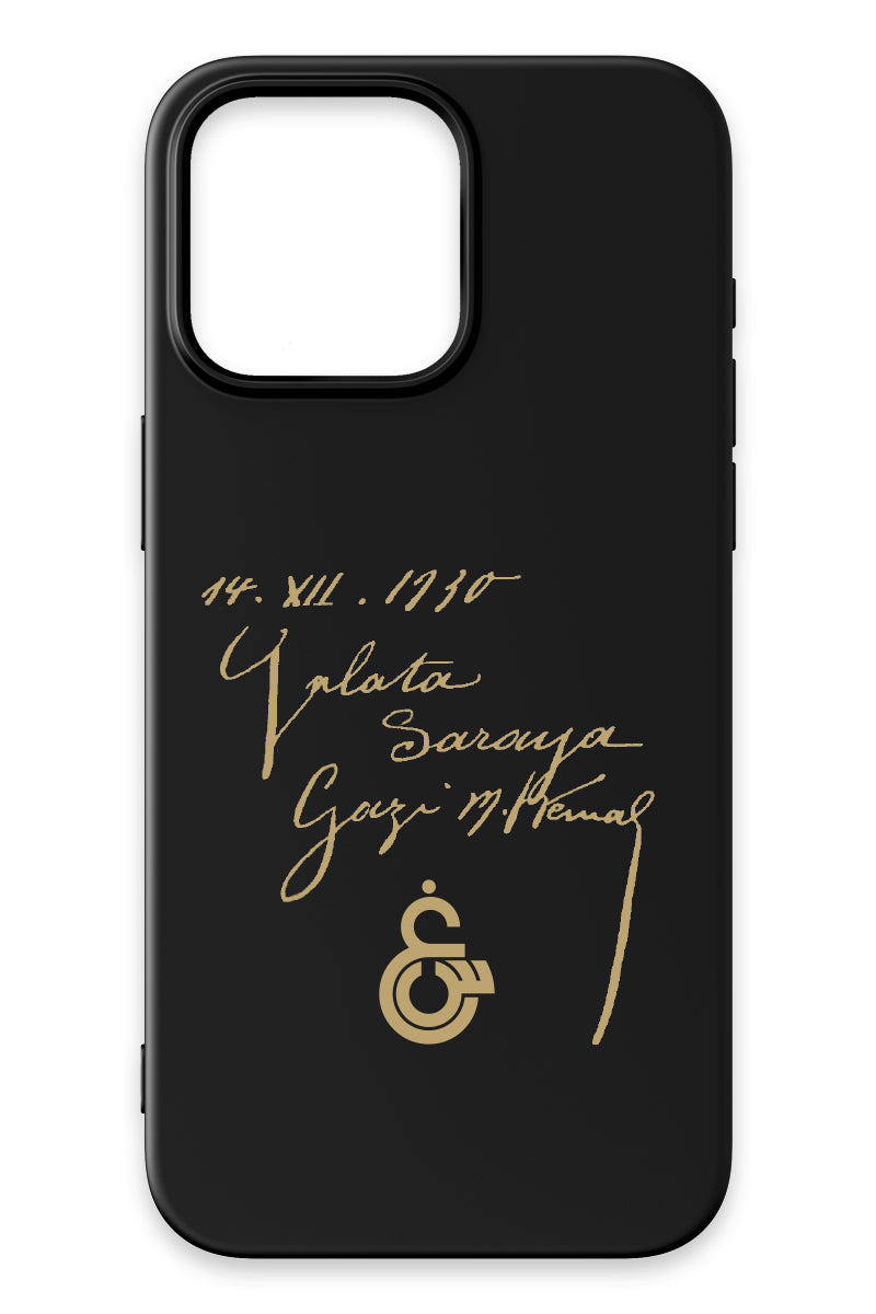 Galatasaray Atatürk İmza Siyah Silikon Telefon Kılıfı