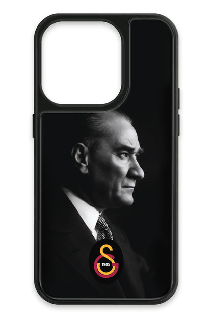 Galatasaray Büyük Atatürk Cam Telefon Kılıfı